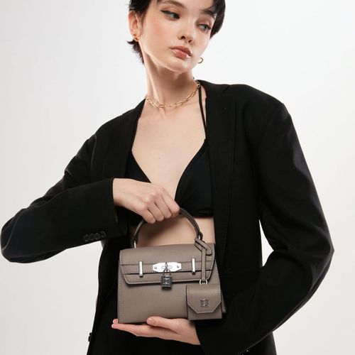 Túi Xách Tay Nữ Lyn Ravish Mini Top Handle Handbags LL23FBS204 Màu Xám-2