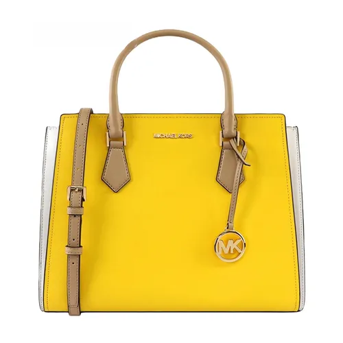 Túi Xách Tay Nữ Michael Kors MK Hope Satchel Crossbody Bag Màu Vàng