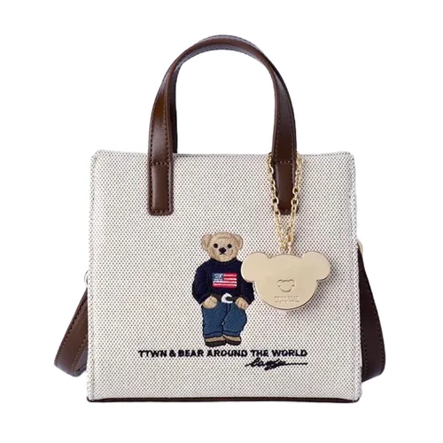 Túi Xách Tay Nữ TTWN BEAR TN3017 TN3260 Màu Be Viền Nâu