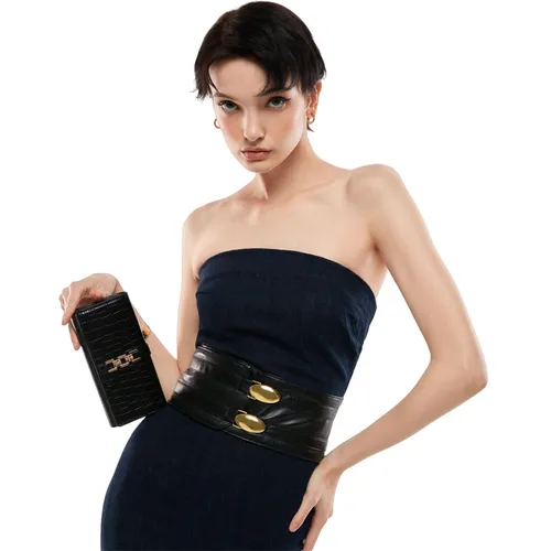 Túi xách Lyn Ví dáng dài - Ví Nữ Lyn Stay Long Wallets LL23FWS024 Màu Đen - Vua Hàng Hiệu
