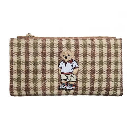 Ví Nữ TTWN BEAR Họa Tiết Caro TT2446 Màu Nâu