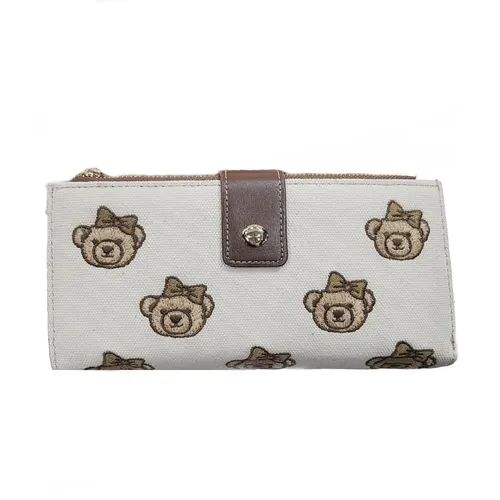 Ví Nữ TTWN BEAR Họa Tiết Gấu TT2446 2455 Màu Be Nâu