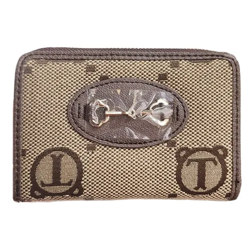 Ví Nữ TTWN BEAR TT2381 TT2378 Gập Kéo Khóa Màu Nâu Vàng Size M