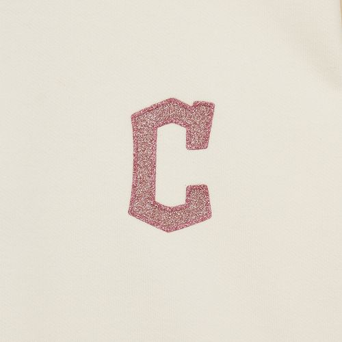 Áo Nỉ Sweater MLB Basic Bling Mega Logo Nhũ Overfit Sweatshirt Cleveland Guardians 3AMTB1034-45CRS Màu Kem-3