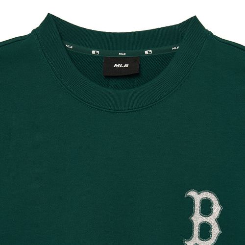 Áo Nỉ Sweater MLB Bling Mega Logo Boston Red Sox 3AMTB1034-43GND Màu Xanh Green-2