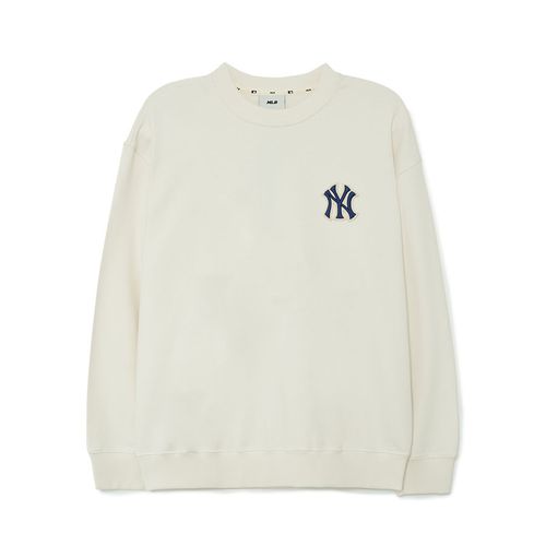 Áo Nỉ Sweater MLB Overfit  Monogram Big Lux New York Yankees 3AMTM0234-50CRD Màu Trắng