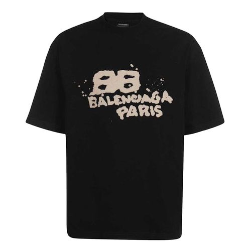Áo Phông Balenciaga Hand Drawn Bb Icon T-Shirt Màu Đen Size S