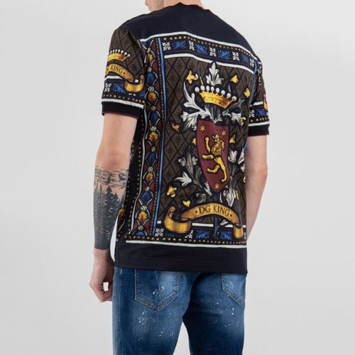 Áo Phông Nam Dolce & Gabbana D&G DG King Print T-Shirt G8KL0THH76P Phối Màu Size 46-3