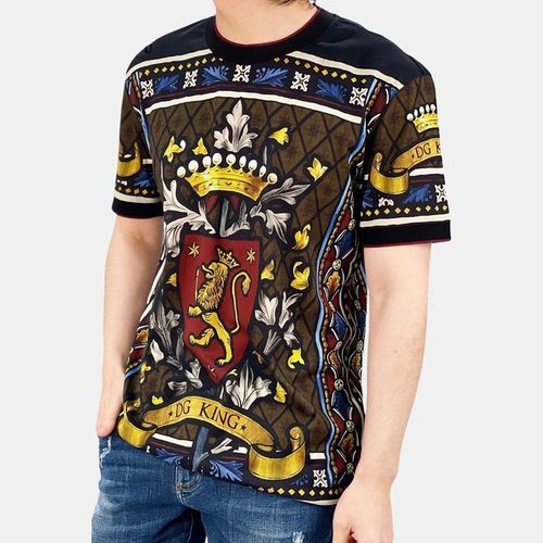 Áo Phông Nam Dolce & Gabbana D&G DG King Print T-Shirt G8KL0THH76P Phối Màu Size 46-4
