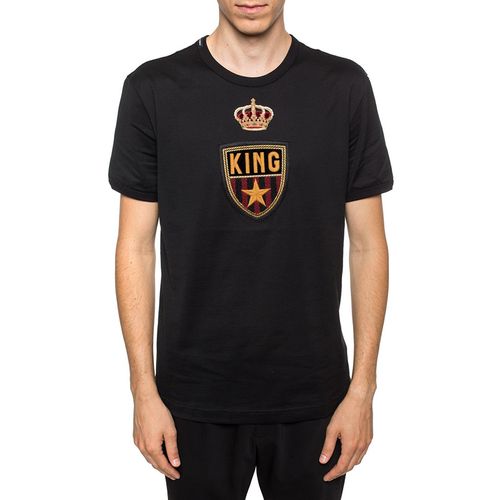 Áo Phông Nam Dolce & Gabbana  D&G King Crowned T-shirt G8JX7Z G7TEO Màu Đen Size 48-4
