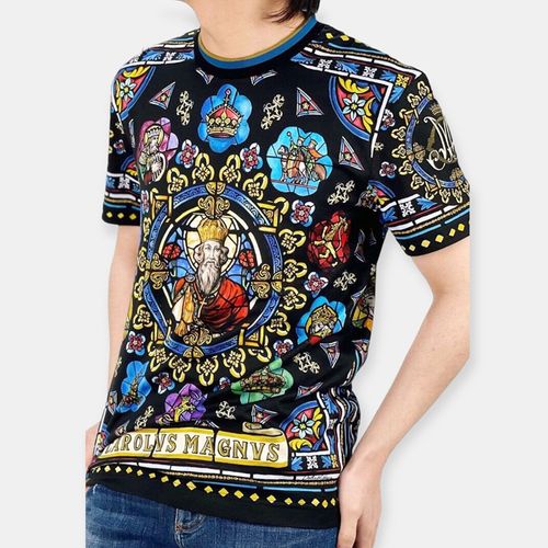 Áo Phông Nam Dolce & Gabbana D&G King's Age Printed T-Shirt G8KD0T FI7QB1 HH82C Phối Màu Size 46-2