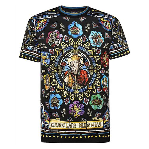Áo Phông Nam Dolce & Gabbana D&G King's Age Printed T-Shirt G8KD0T FI7QB1 HH82C Phối Màu Size 46