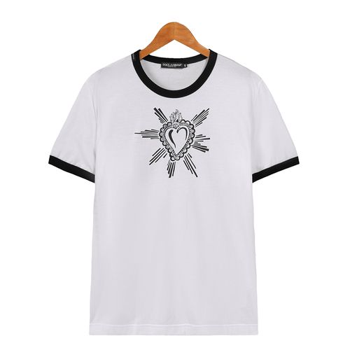Áo Phông Nam Dolce & Gabbana D&G Trái Tim Ngực T-shirt G8HI7T G7VJV Màu Trắng Size 44