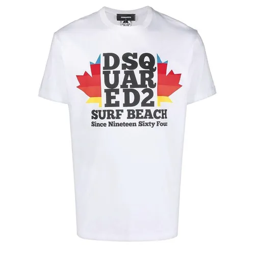 Áo Phông Nam Dsquared2 Surf Beach T-Shirt S74GD1135S23009100 Màu Trắng Size S