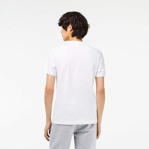 Áo Phông Nam Lacoste Men’s Cotton Jersey Print T-shirt TH5070-00-001 Màu Trắng Size 3-4