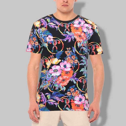 Áo Phông Nam Moschino Floral Print T-Shirt 12637018EI Màu Đen Họa Tiết Size 46-3