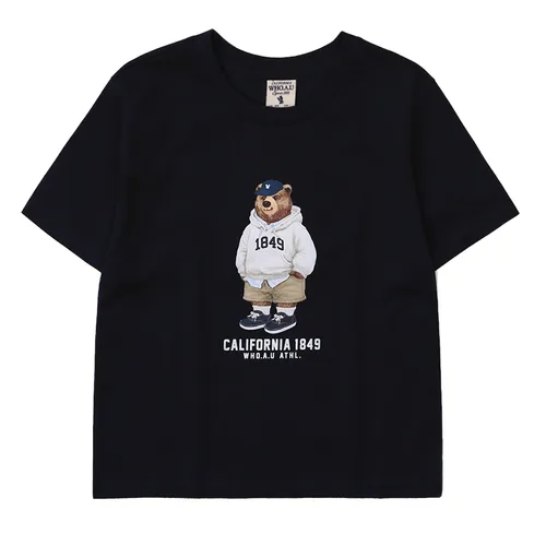 Áo Phông Nữ WHOAU Steve Photo Crop WHRPD2429F Tshirt Màu Xanh Navy Size S