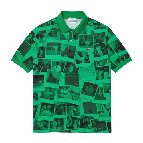 Áo Polo Lacoste Live x Polaroid Loose Fit Print Polo Shirt  PH2182.6KP Màu Xanh Green Size 48