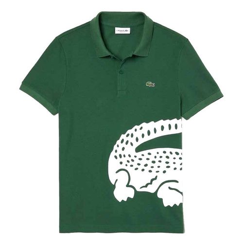 Áo Polo Men's Lacoste Oversized Crocodile Print Polo Shirt Màu Xanh Green Size M