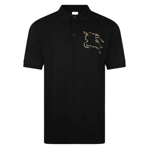 Áo Polo Nam Burberry Winsley Logo Printed In Black 8070682 Màu Đen