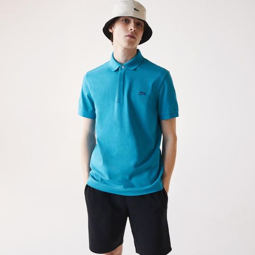 Áo Polo Nam Lacoste Men's Paris Polo Shirt Regular Fit Stretch Cotton Piqué PH5522-IN-4LP Màu Xanh Ngọc Size 3-5