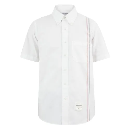 Áo Sơ Mi Cộc Tay Nam Thom Browne Straight Fit Button Down S/S MWS239A-03634-100 Màu Trắng Size 1