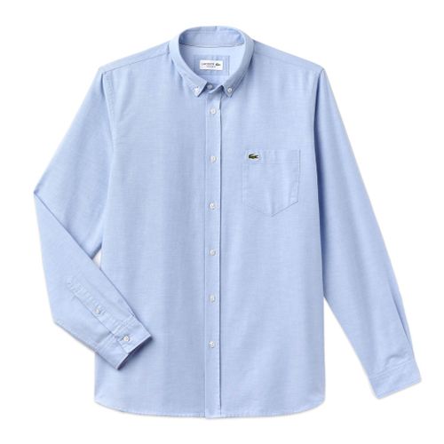 Áo Sơ Mi Nam Lacoste Men's Regular Fit Cotton Oxford Shirt CH4976-51-58M Màu Xanh Blue Size 39-1