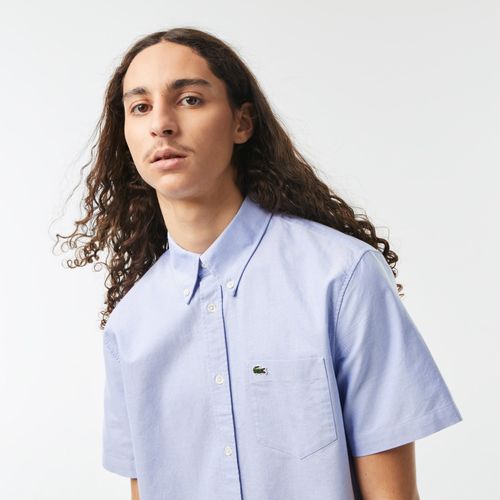 Áo Sơ Mi Nam Lacoste Men's Regular Fit Oxford Cotton Shirt CH2949-IN-HBP Màu Xanh Blue Size 39-7