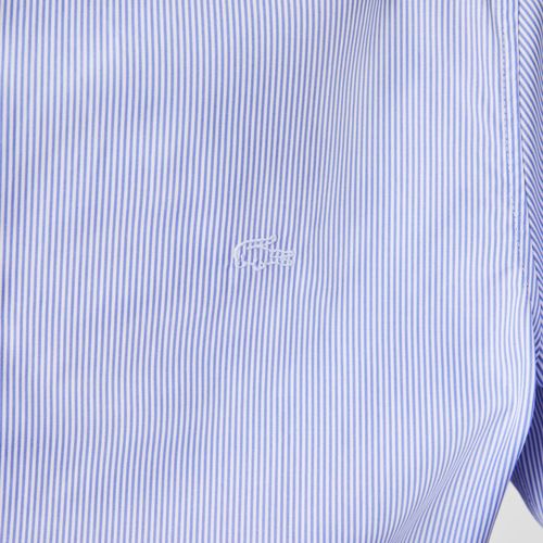Áo Sơ Mi Nam Lacoste Men's Regular Fit Striped Cotton Poplin Shirt CH2948-00-F6Z Màu Xanh Blue Size 39-2