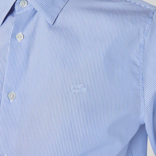 Áo Sơ Mi Nam Lacoste Men's Regular Fit Striped Cotton Poplin Shirt CH2948-00-F6Z Màu Xanh Blue Size 39-3