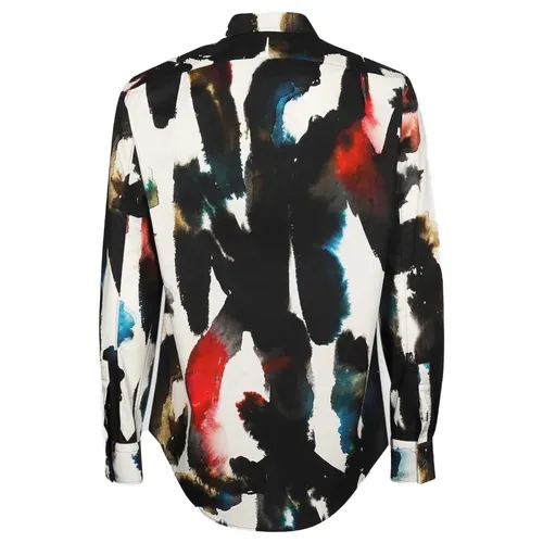 Alexander Mcqueen 100% Cotton Có sẵn - Áo Sơ Mi Nam Alexander Mcqueen Graffiti 727089 QUO76 Phối Màu Size 15 - Vua Hàng Hiệu