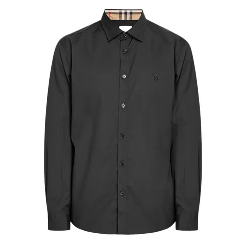 Áo Sơ Mi Nam Burberry Monogram Motif Black Slim Fit 8032305-1001 Màu Đen