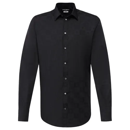 Thời trang Dolce & Gabbana Áo sơ mi Có sẵn - Áo Sơ Mi Nam Dolce & Gabbana D&G G5EJ1T FJ5F7 Màu Đen Size 40 - Vua Hàng Hiệu