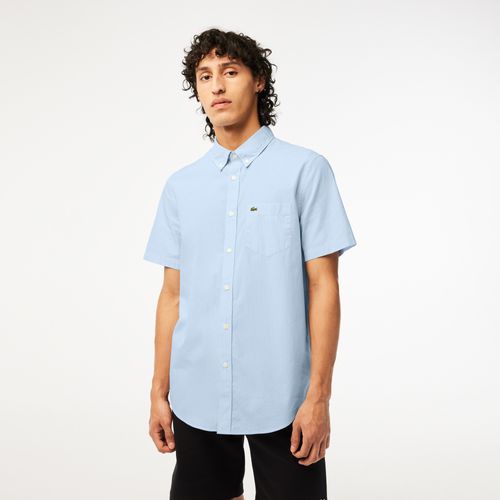 Áo Sơ Mi Nam Lacoste Men's Regular Fit Gingham Check Shirt CH2879-51-F6Z Màu Xanh Blue Size 40-7