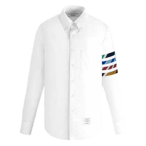 Áo Sơ Mi Nam Thom Browne Straight Fit w/Silk 4 Bar In Poplin MWL374A-03113-100 Màu Trắng Size 1