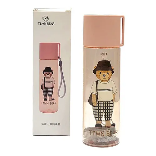 Bình Nước Nhựa Chịu Nhiệt TTWN BEAR BZ2005 Màu Hồng Nhạt 430ml