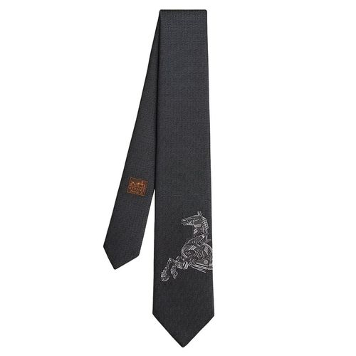Cà Vạt Nam Hermès Tie 7 Robocabar Tie Màu Đen