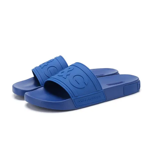 Dép Dolce & Gabbana D&G Logo Embossed Beachwear Slides CS1786AX38918990 Màu Xanh Dương Size 42