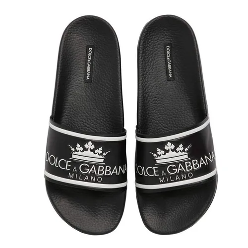 Dép Nam Dolce & Gabbana D&G Rubber Logo Slides CS1630AU679HNR18 Màu Đen Size 40