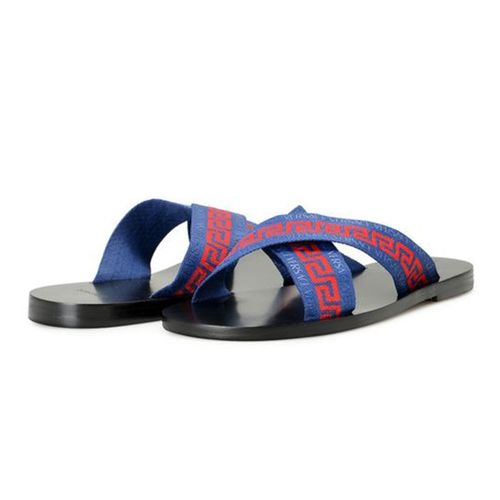 Dép Nam Versace Greca Ribbon Sandals VS9750 Màu Đen Xanh Size 42-1