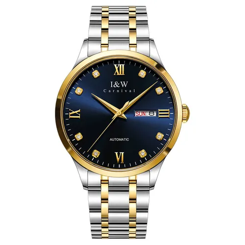 Đồng Hồ Nam I&W Carnival 555G2 Automatic Màu Xanh Bạc - Đồng hồ - Vua Hàng Hiệu