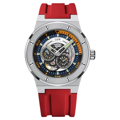 Đồng Hồ Nam I&W Carnival 619G1 Automatic Màu Bạc Phối Đỏ - Đồng hồ - Vua Hàng Hiệu
