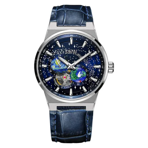 Đồng Hồ Nam I&W Carnival 708G1 Automatic Màu Xanh Bạc