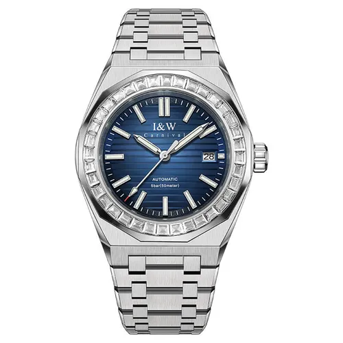 Đồng Hồ Nam I&W Carnival 733G1 Automatic Màu Xanh Bạc - Đồng hồ - Vua Hàng Hiệu