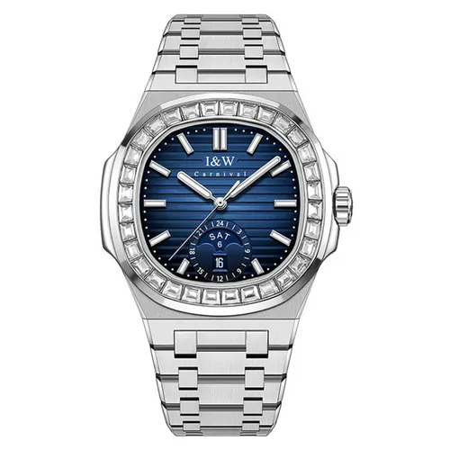 Đồng Hồ Nam I&W Carnival 735G1 Automatic Màu Xanh Bạc