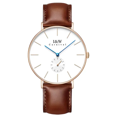 Đồng hồ - Đồng Hồ Nam I&W Carnival 8848G1 Quartz Màu Nâu Trắng - Vua Hàng Hiệu