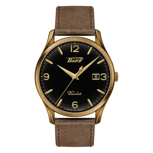 Đồng hồ - Đồng Hồ Nam Tissot Quartz Visodate T118.410.36.057.00 Màu Nâu Đen - Vua Hàng Hiệu