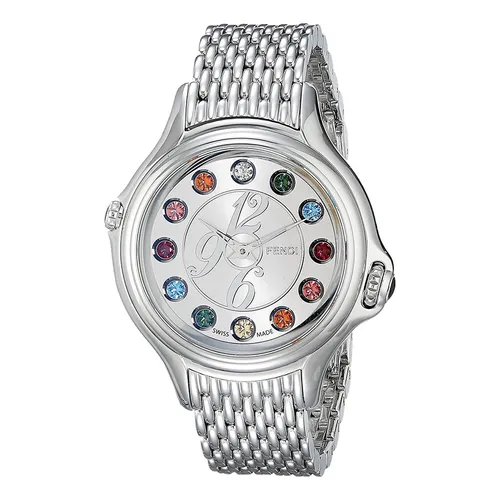 Đồng hồ - Đồng Hồ Nữ Fendi Crazy Carats Watch F105026000D1T02 33mm Màu Bạc - Vua Hàng Hiệu