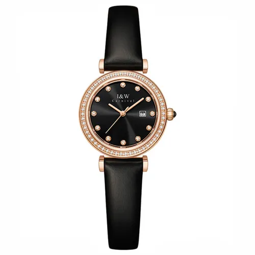 Đồng Hồ Nữ I&W Carnival 556L2 Quartz Màu Đen