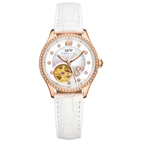 Đồng Hồ Nữ I&W Carnival 573L2 Automatic Màu Trắng